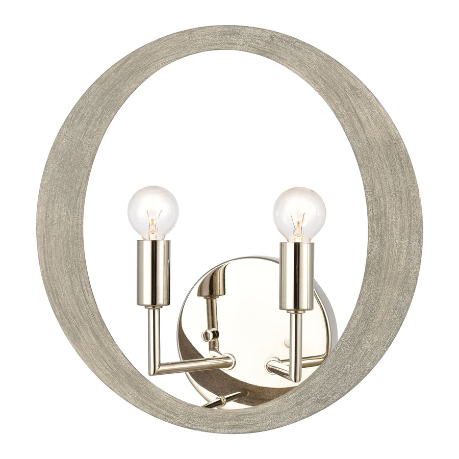 Retro Rings 12 High 2-Light Sconce - Sandy Beechwood Image 1