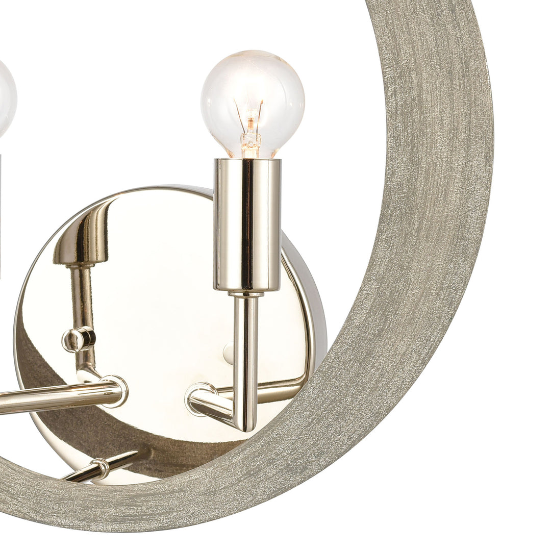 Retro Rings 12 High 2-Light Sconce - Sandy Beechwood Image 4