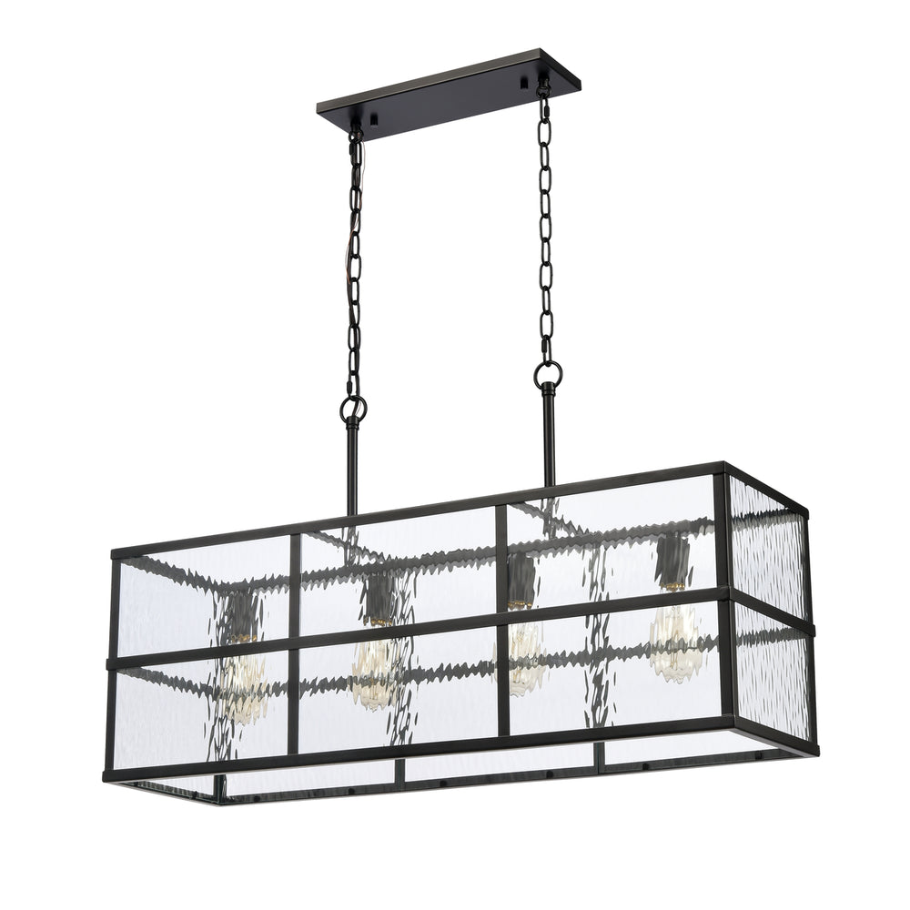 Solace 34 Wide 4-Light Linear Chandelier - Matte Black Image 2