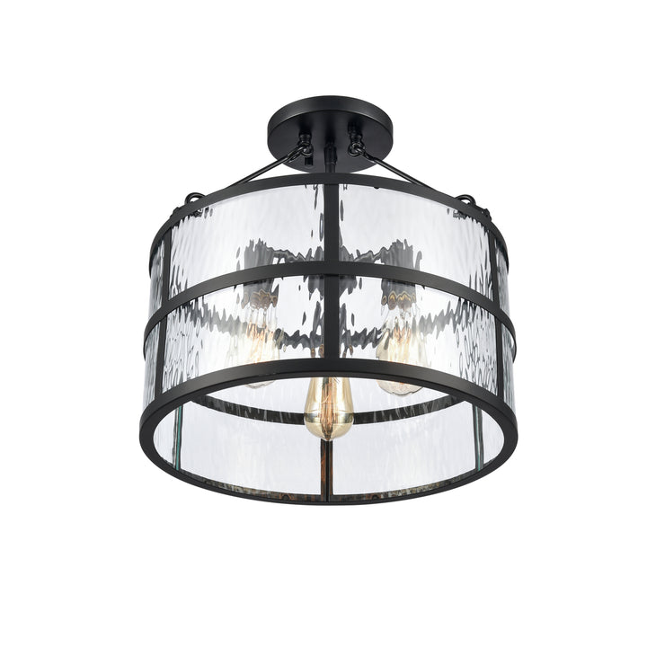 Solace 16 Wide 3-Light Semi Flush Mount - Matte Black Image 3