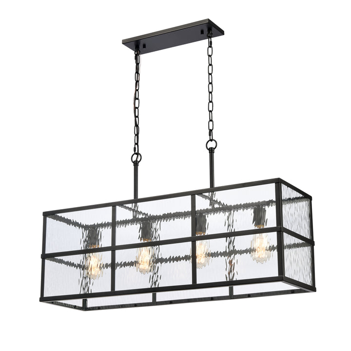 Solace 34 Wide 4-Light Linear Chandelier - Matte Black Image 3