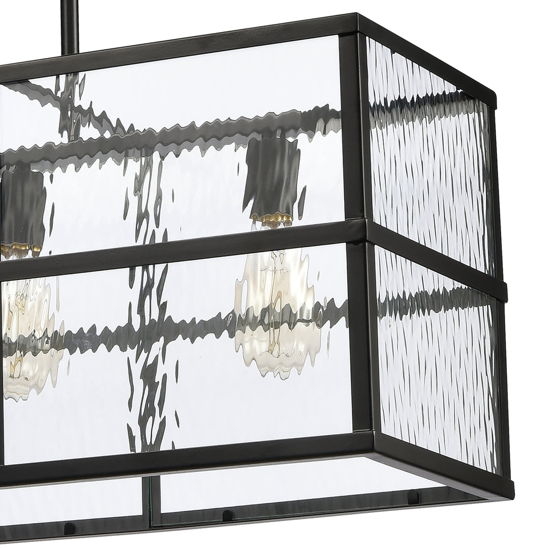 Solace 34 Wide 4-Light Linear Chandelier - Matte Black Image 4