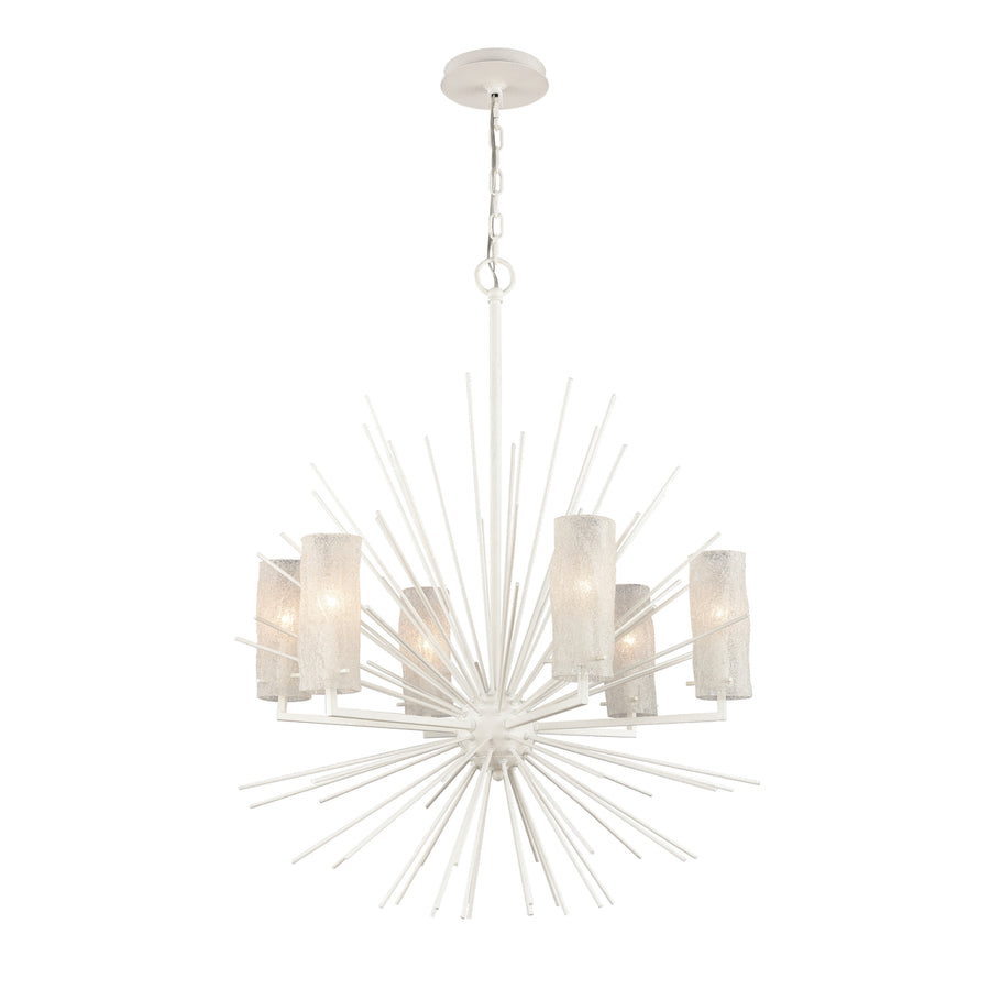 Sea Urchin 27 Wide 6-Light Chandelier - White Coral Image 1
