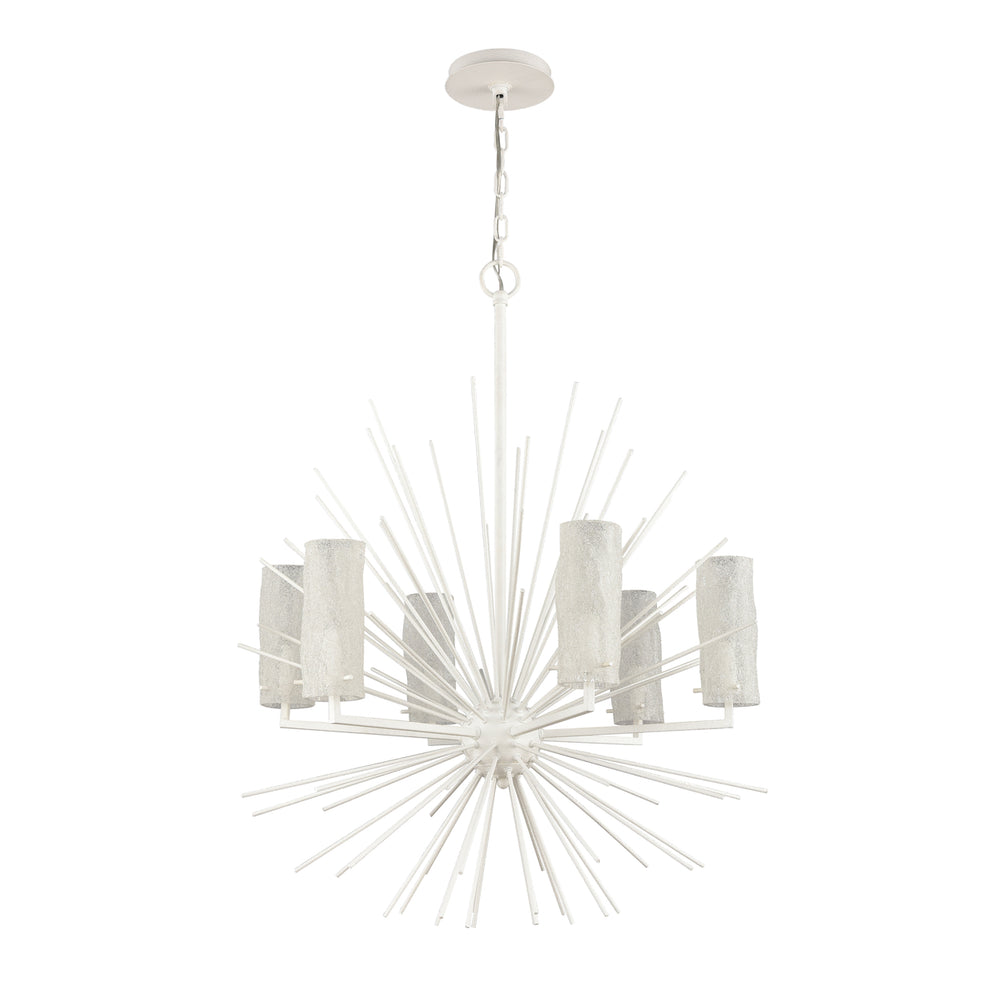 Sea Urchin 27 Wide 6-Light Chandelier - White Coral Image 2