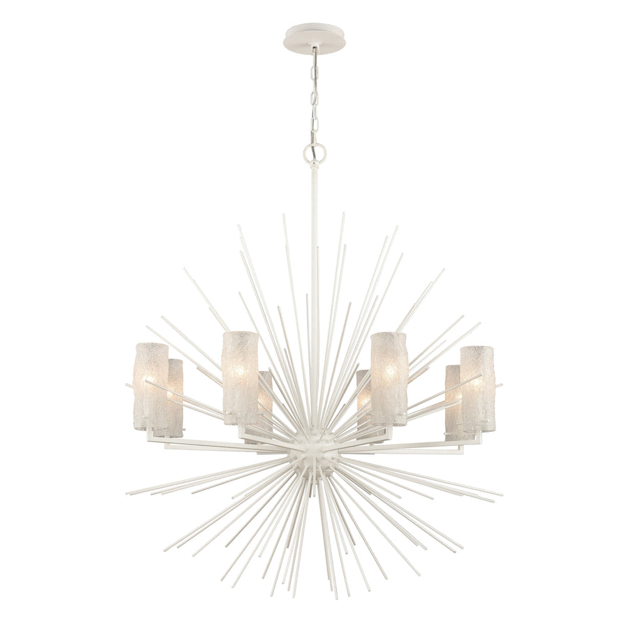 Sea Urchin 34 Wide 8-Light Chandelier - White Coral Image 1
