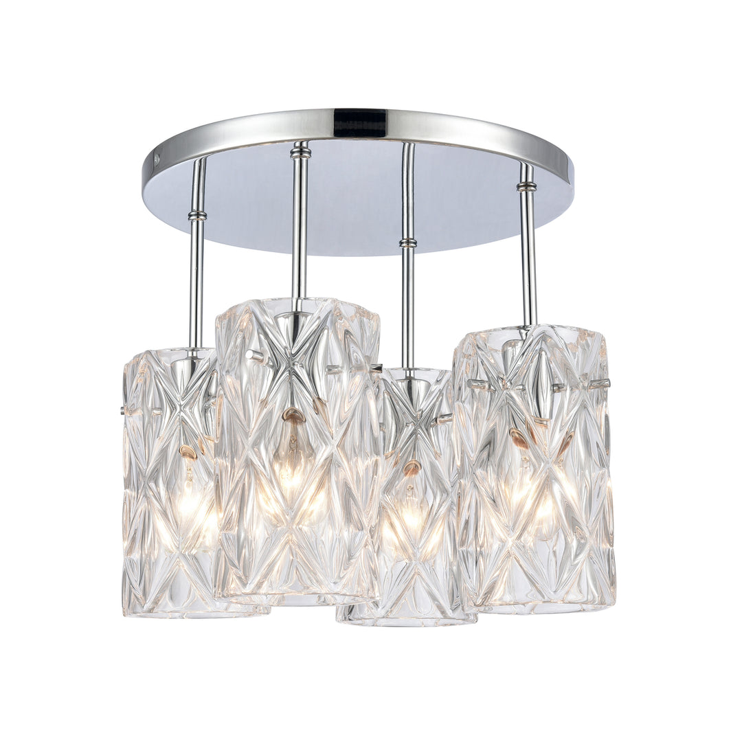 Forma de Crystal 13.75 Wide 4-Light Semi Flush Mount - Polished Chrome Image 1