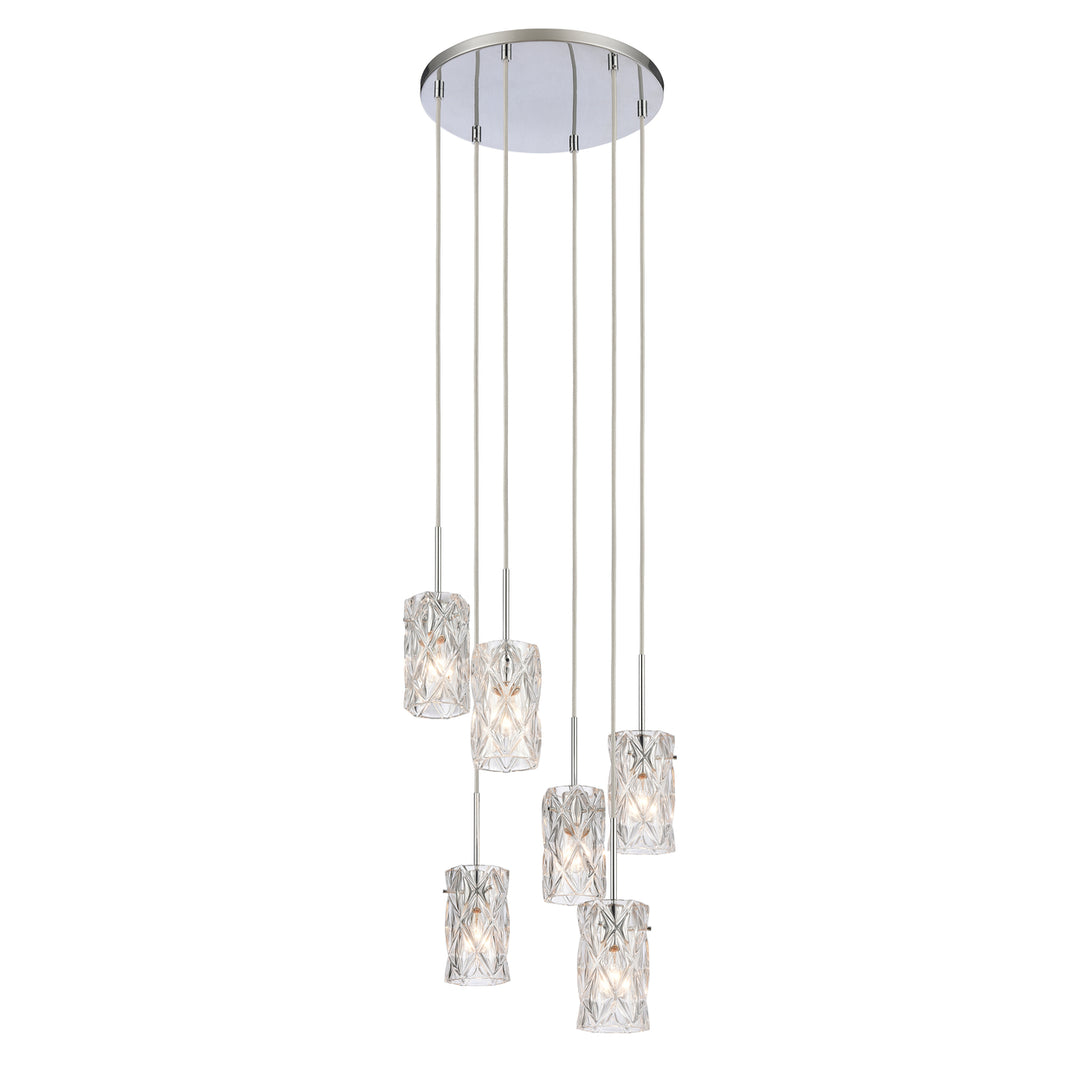 Forma de Crystal 17.5 Wide 6-Light Pendant - Polished Chrome Image 1