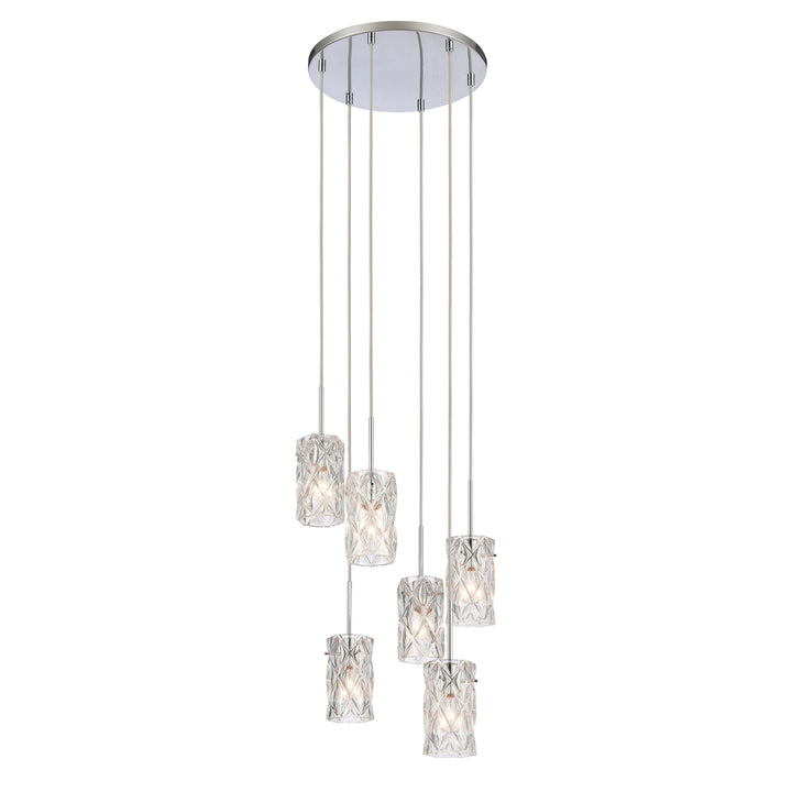 Forma de Crystal 17.5 Wide 6-Light Pendant - Polished Chrome Image 1