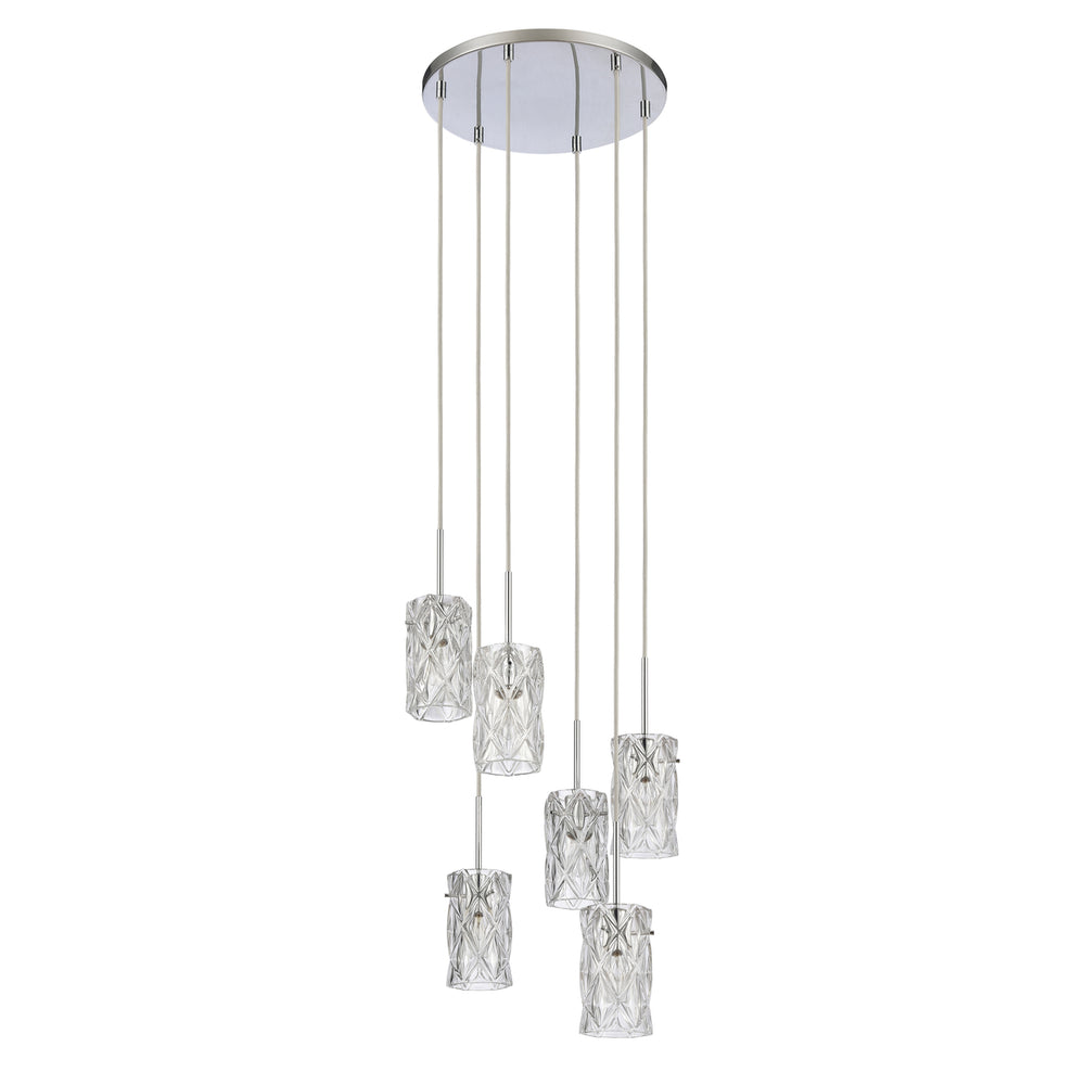 Forma de Crystal 17.5 Wide 6-Light Pendant - Polished Chrome Image 2