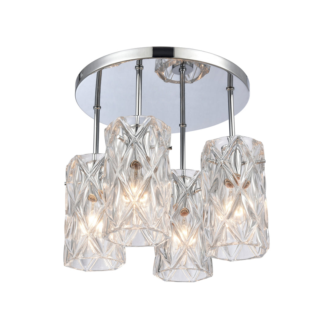 Forma de Crystal 13.75 Wide 4-Light Semi Flush Mount - Polished Chrome Image 3