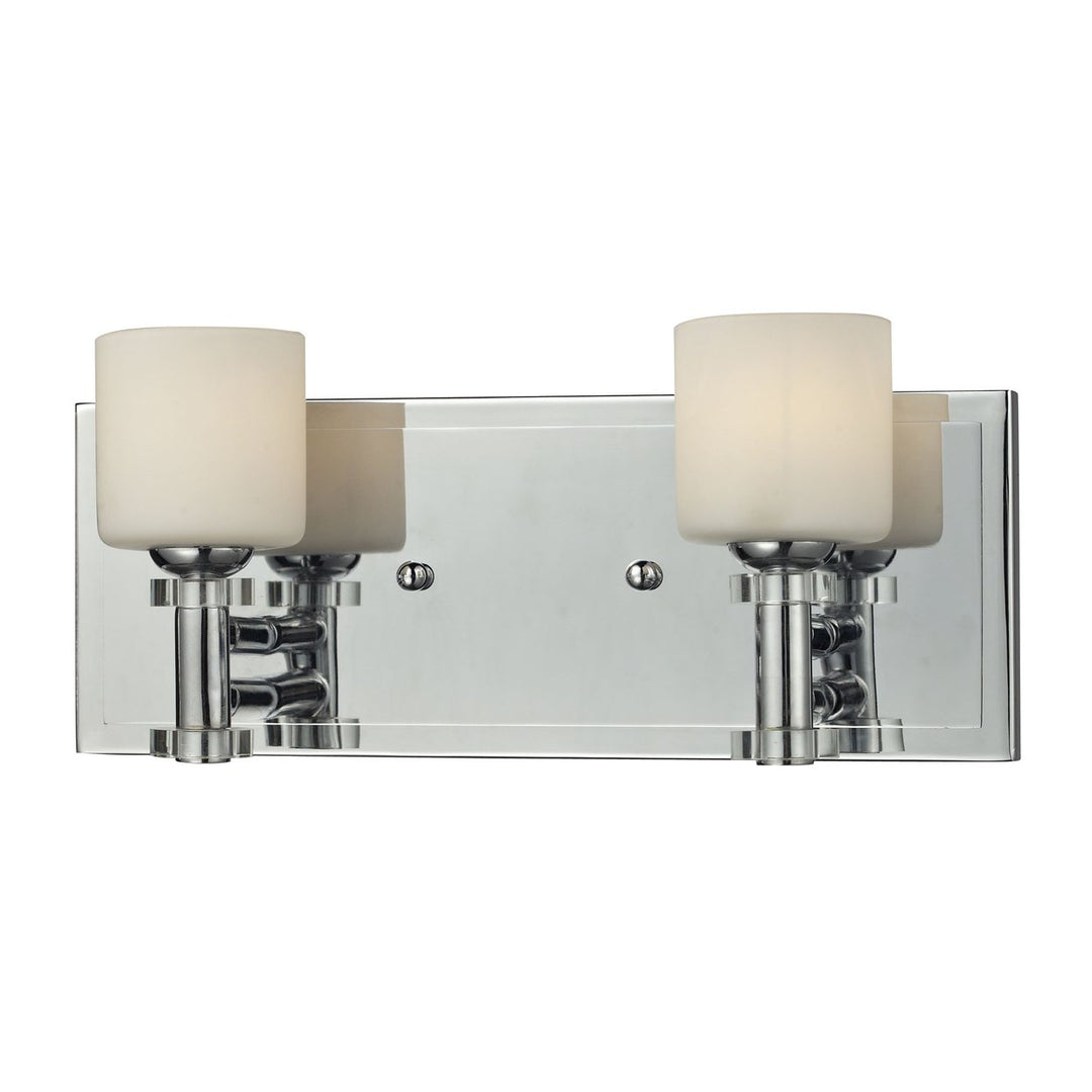 2-Light Glass Bath Bar in Chrome Finish Image 1