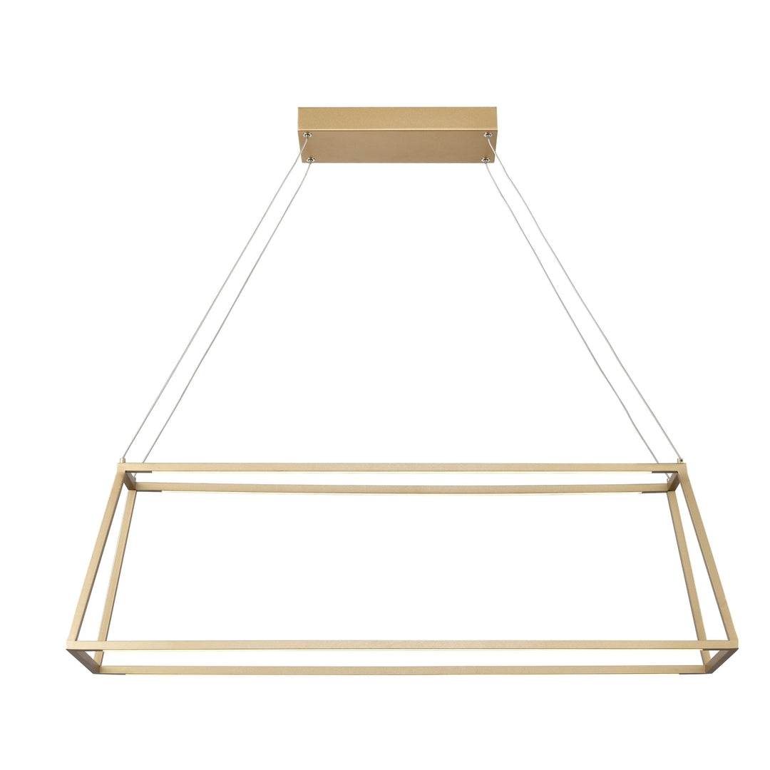 Minimalist 36 Wide LED Linear Chandelier - Soft Gold Image 1