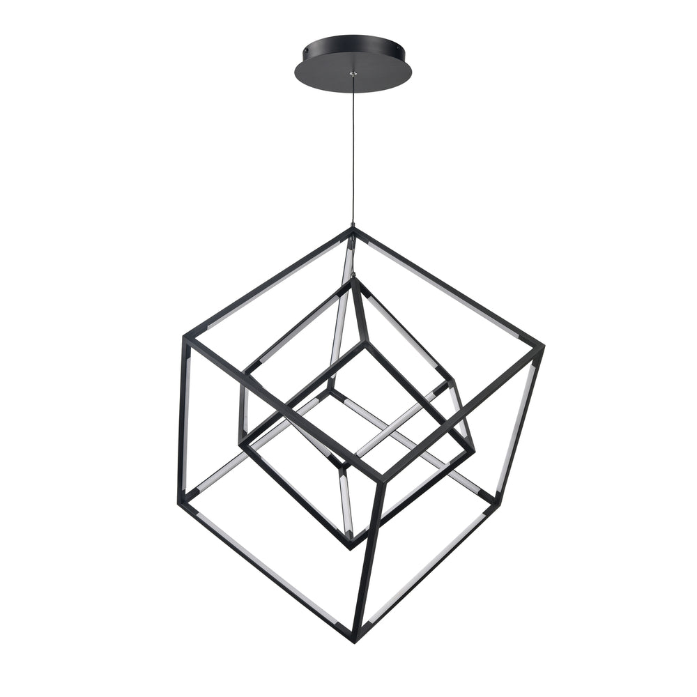 Cube Squared 17.75 Wide LED Pendant - Matte Black Image 2
