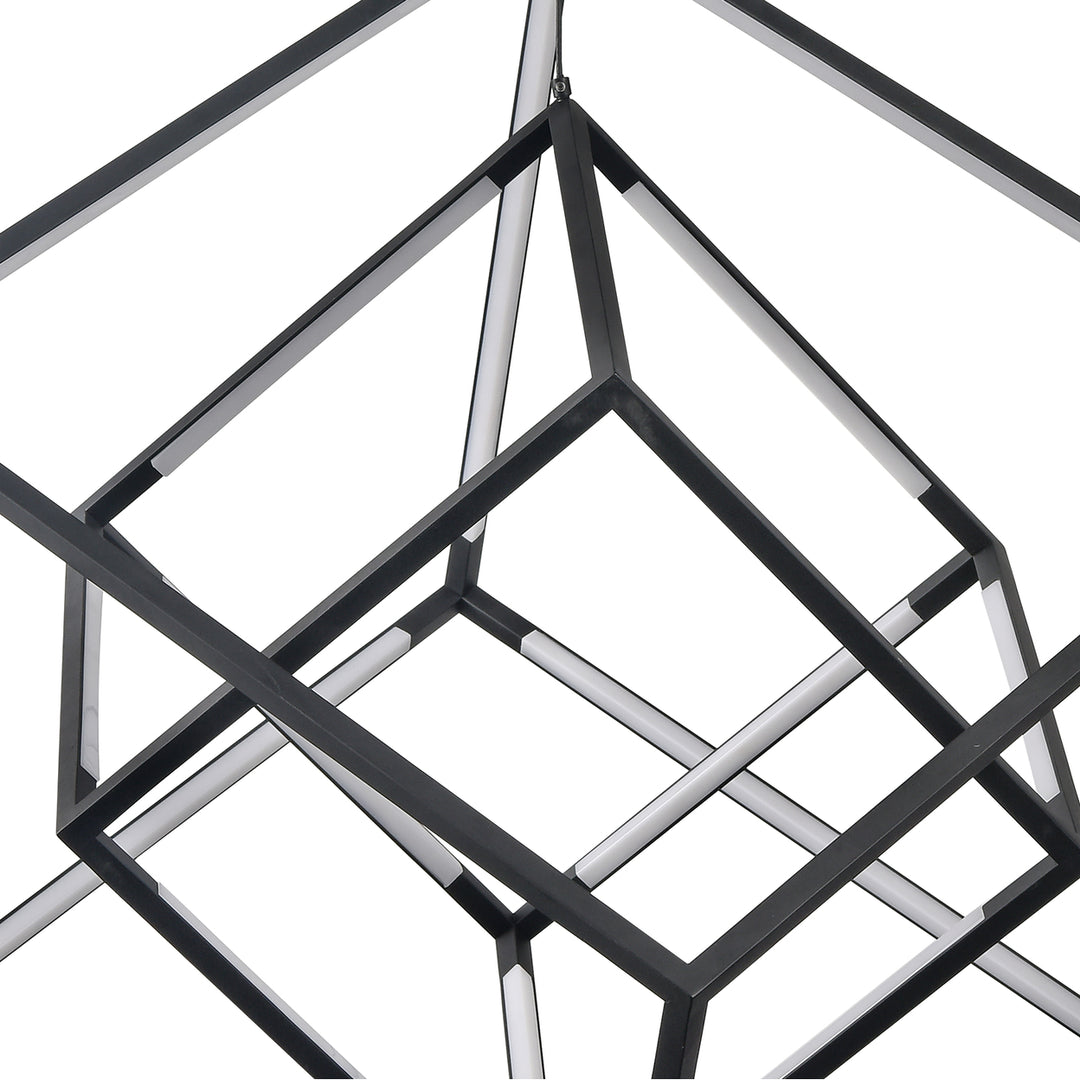 Cube Squared 17.75 Wide LED Pendant - Matte Black Image 3