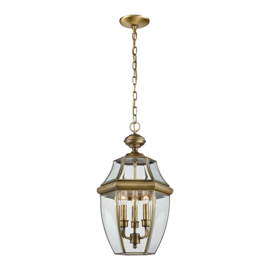 Ashford 12 Wide 3-Light Outdoor Pendant - Antique Brass Image 1