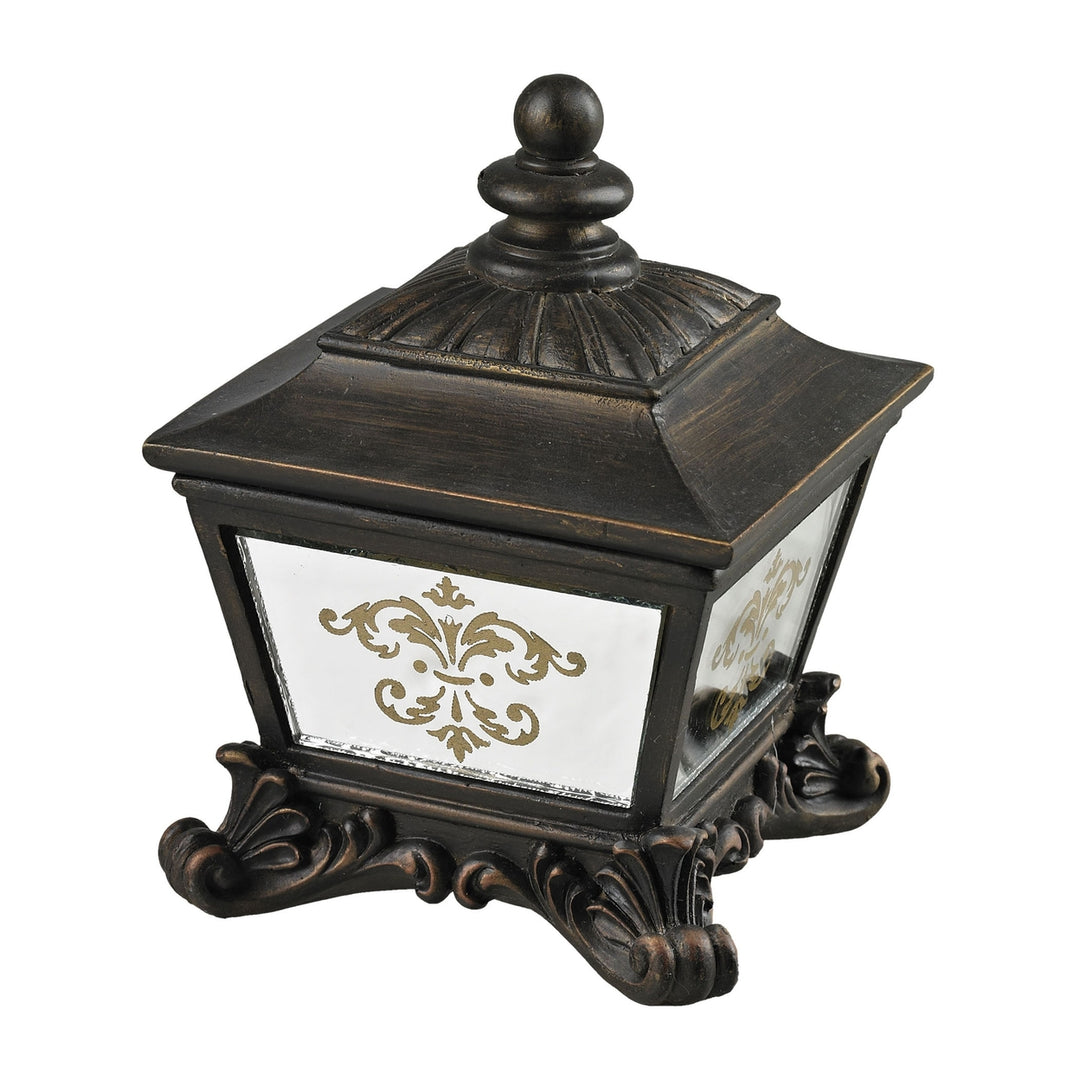 Bronze Box with Damask Printed Mirror - Aria Bronze and Mirror [87-8003] Image 1