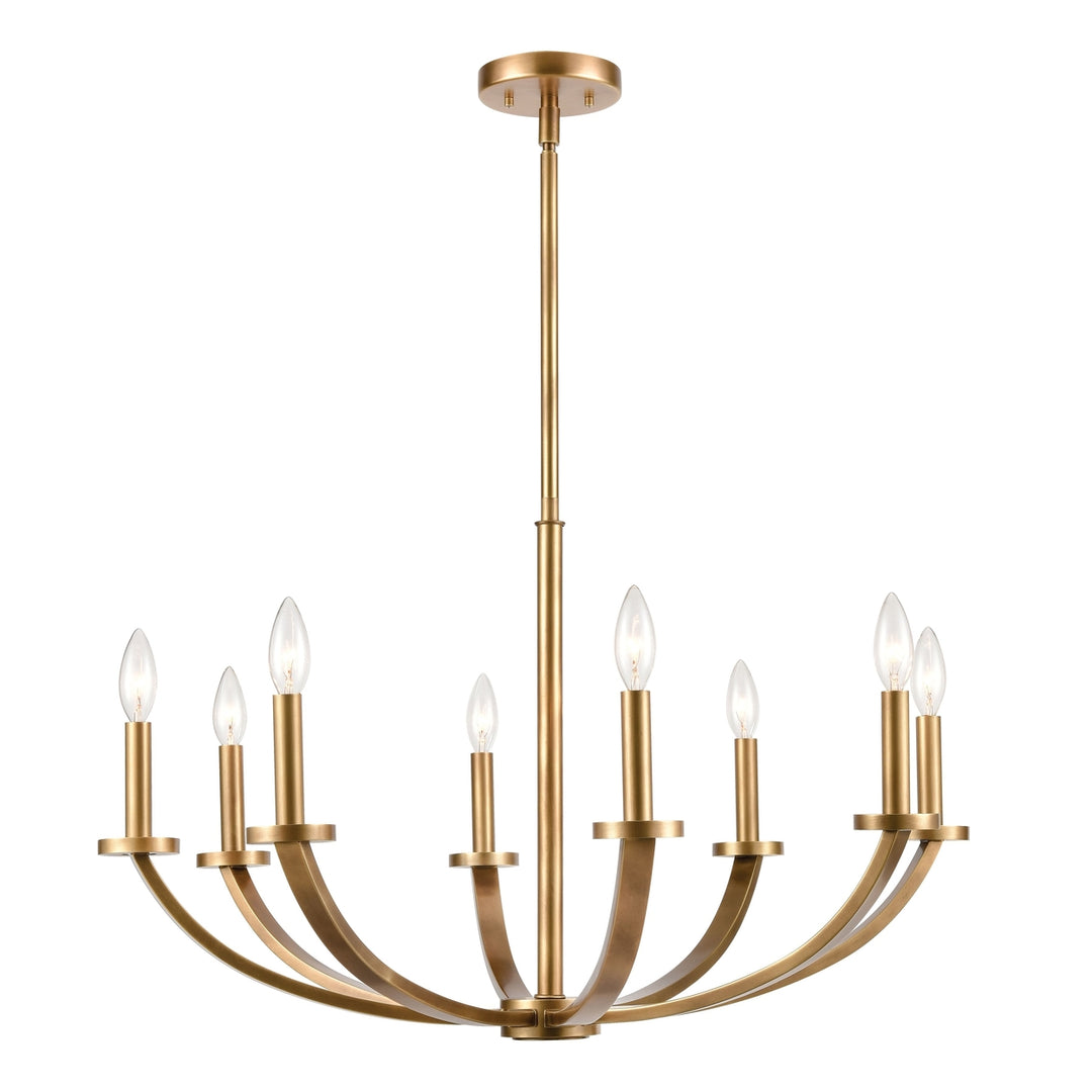 Erindale 30 Wide 8-Light Chandelier - Natural Brass Image 1