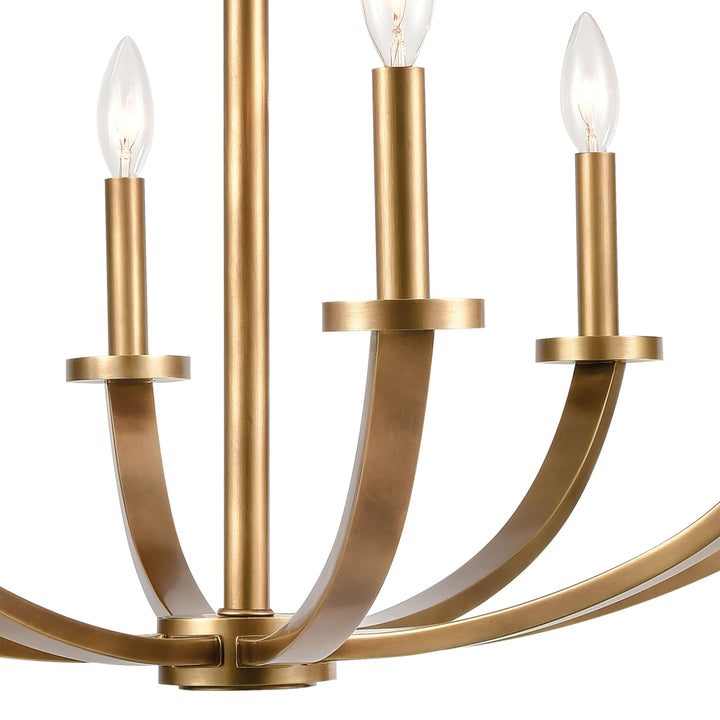 Erindale 30 Wide 8-Light Chandelier - Natural Brass Image 3