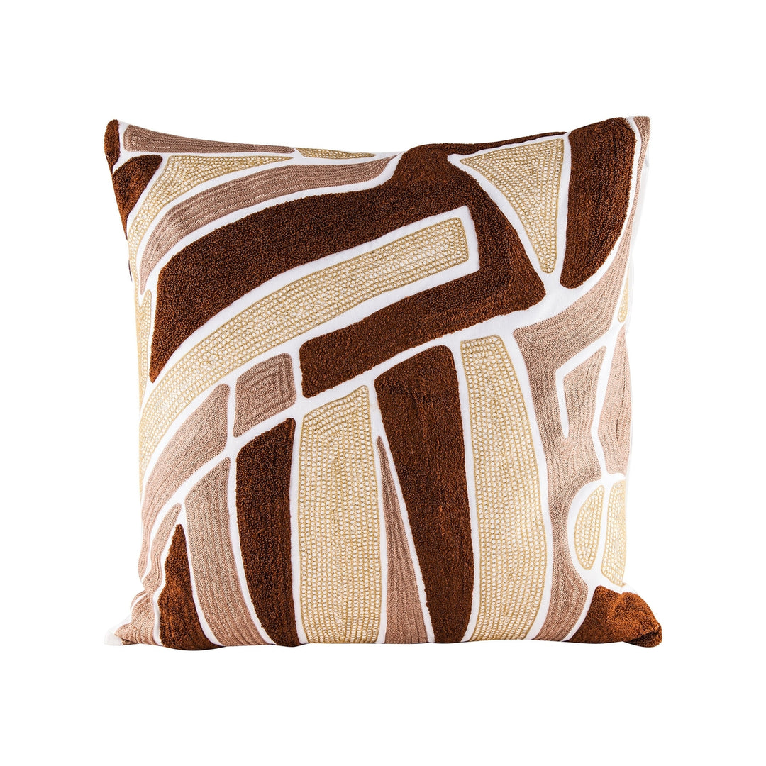 Brown Neutrals 24x24-inch Pillow with Goose Down Insert Image 1