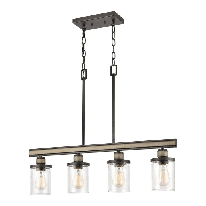 Beaufort 30 Wide 4-Light Linear Chandelier - Anvil Iron Image 1