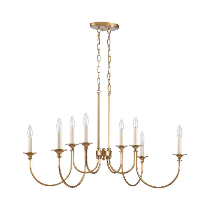 Cecil 34 Wide 8-Light Linear Chandelier - Natural Brass Image 2