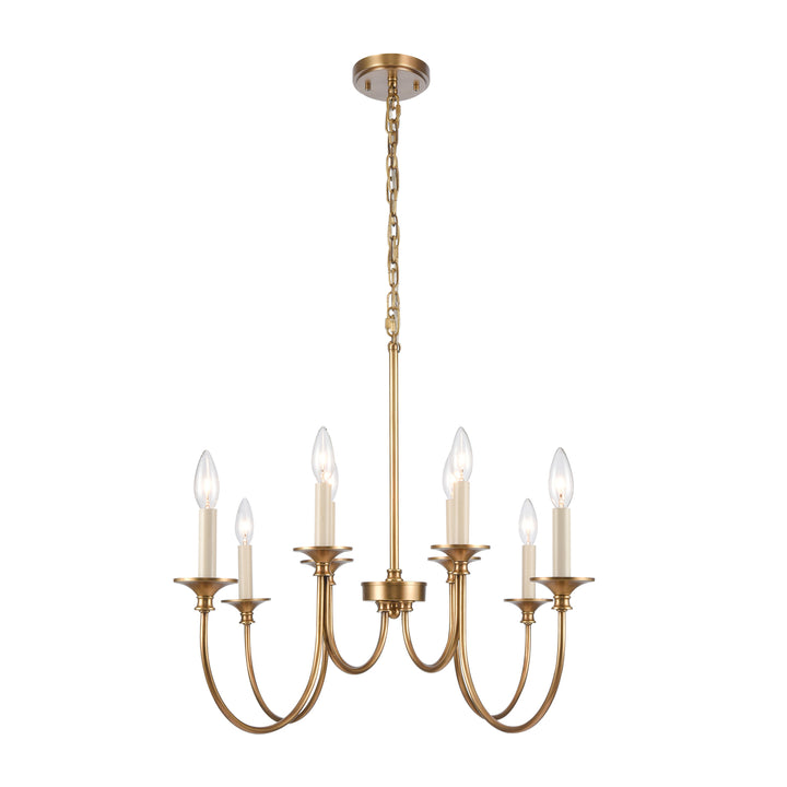 Cecil 34 Wide 8-Light Linear Chandelier - Natural Brass Image 4