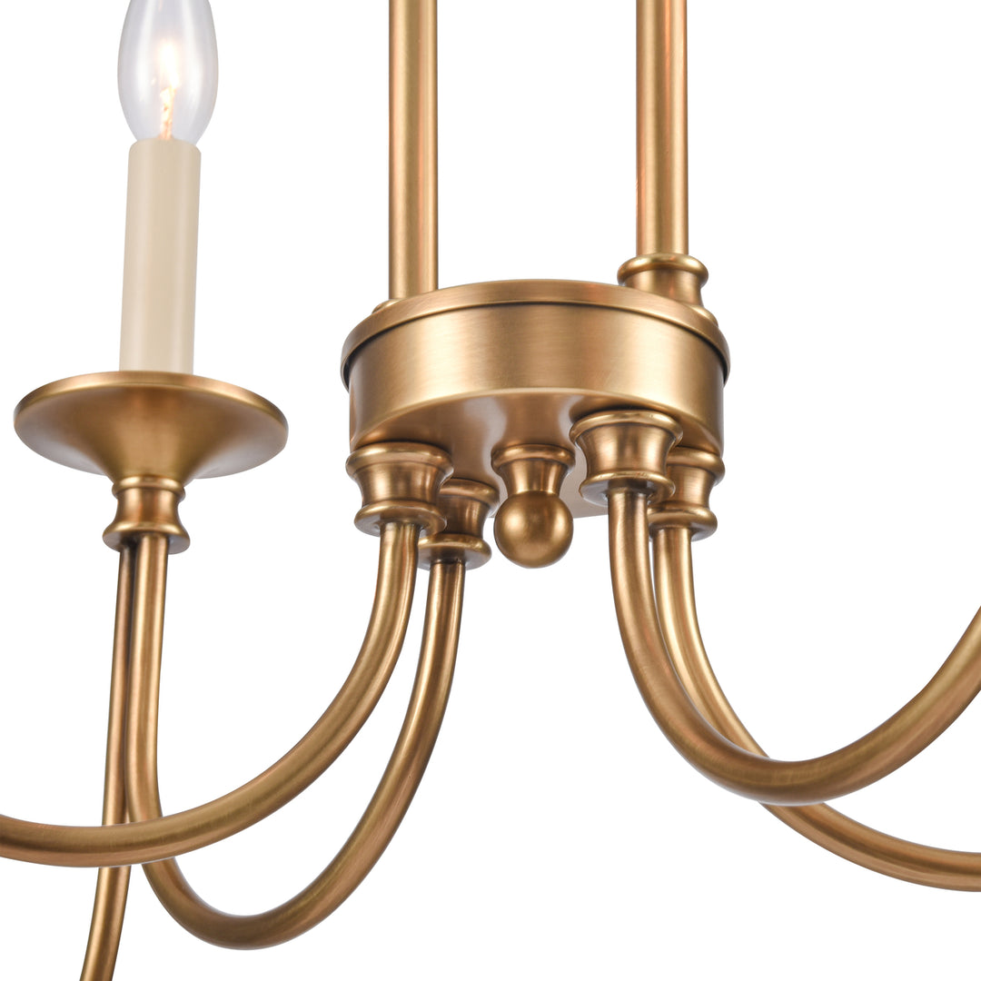 Cecil 34 Wide 8-Light Linear Chandelier - Natural Brass Image 5