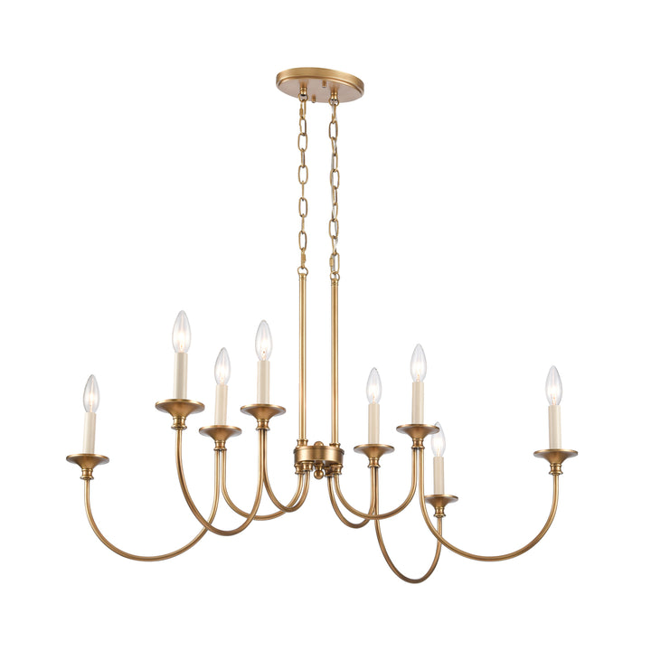 Cecil 34 Wide 8-Light Linear Chandelier - Natural Brass Image 8