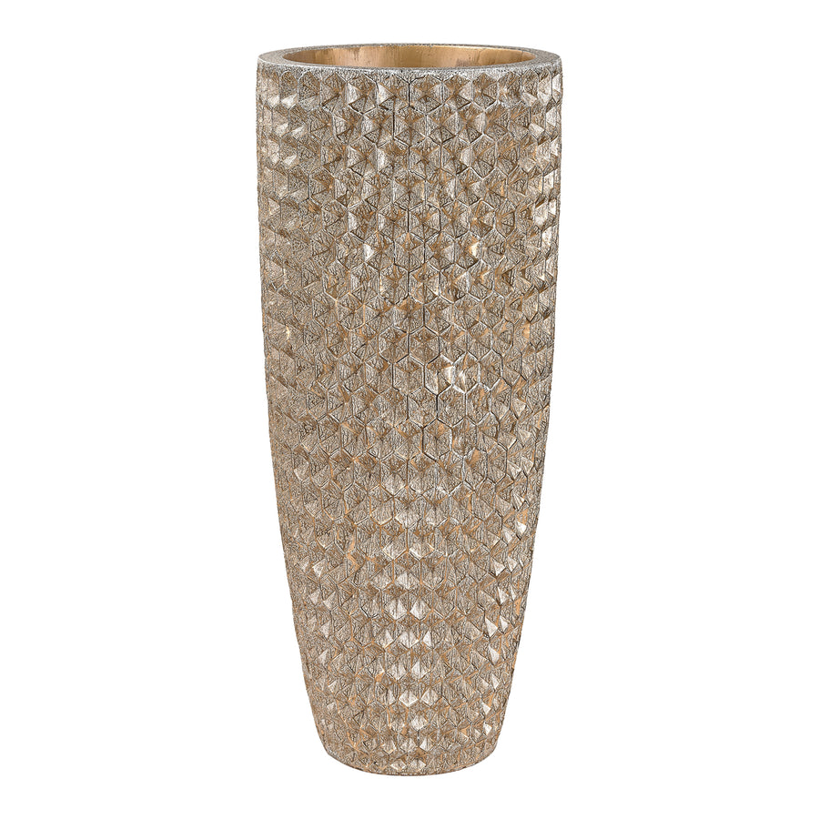 Geometric Textured Vase - Gold Image 1