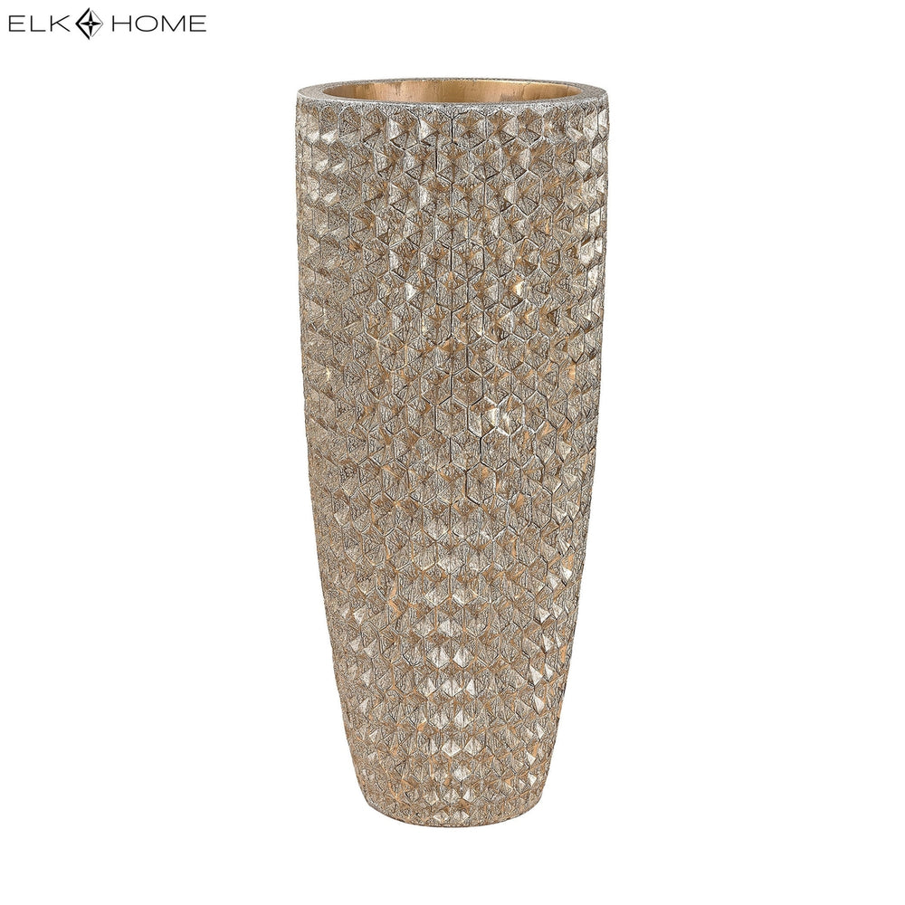 Geometric Textured Vase - Gold Image 2