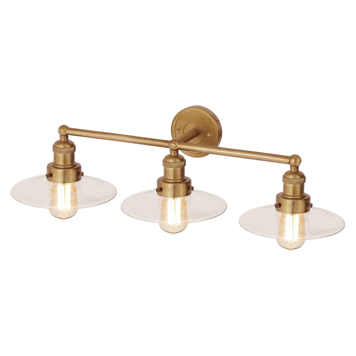 English Pub 28 Wide 3-Light Vanity Light - Satin Brass Image 1