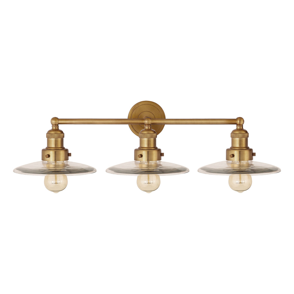 English Pub 28 Wide 3-Light Vanity Light - Satin Brass Image 2