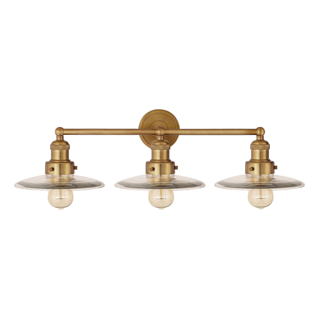 English Pub 28 Wide 3-Light Vanity Light - Satin Brass Image 2