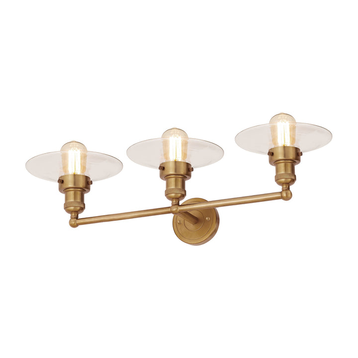 English Pub 28 Wide 3-Light Vanity Light - Satin Brass Image 3