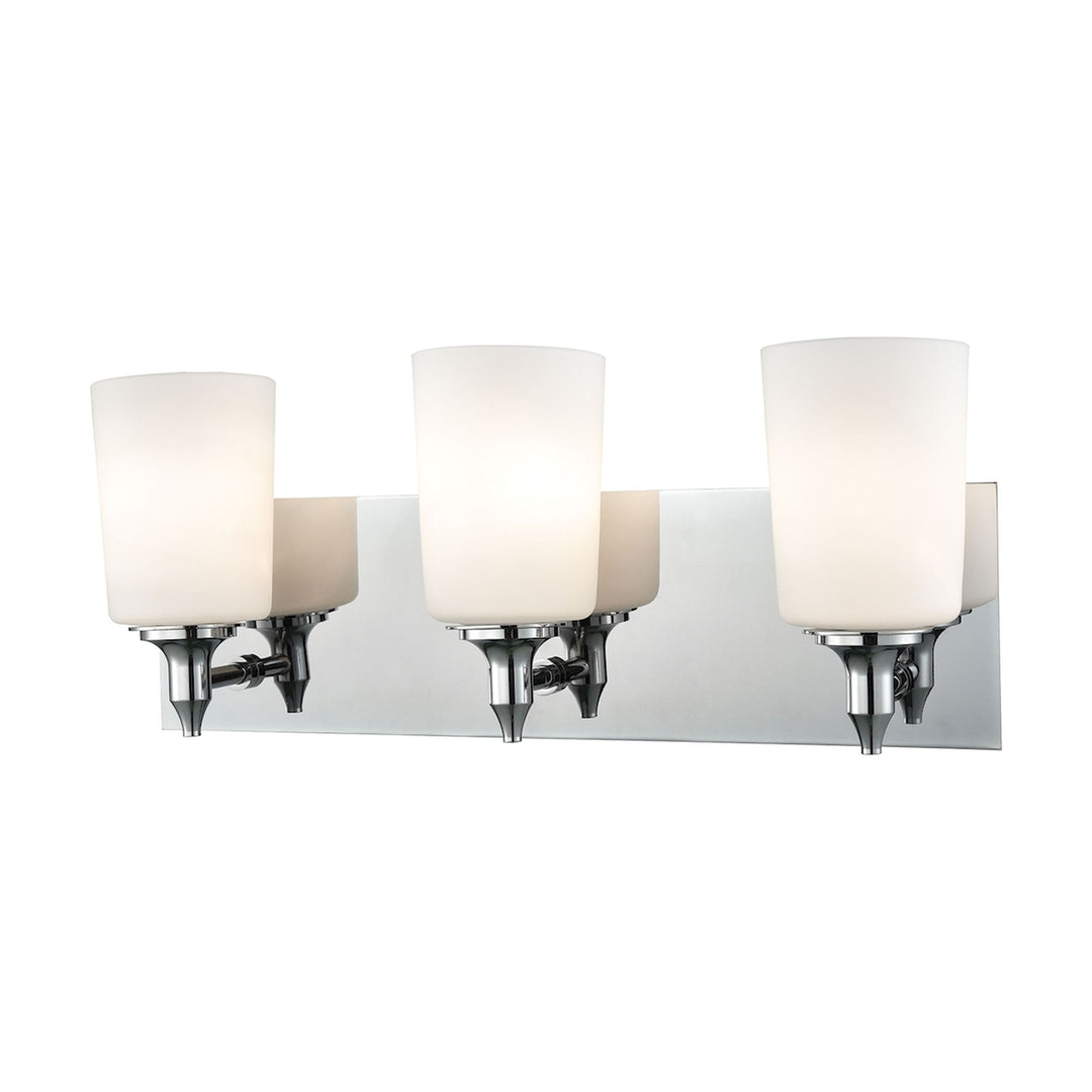 Alton Road 3-Light Vanity Lamp in Chrome with Opal Glass Image 1