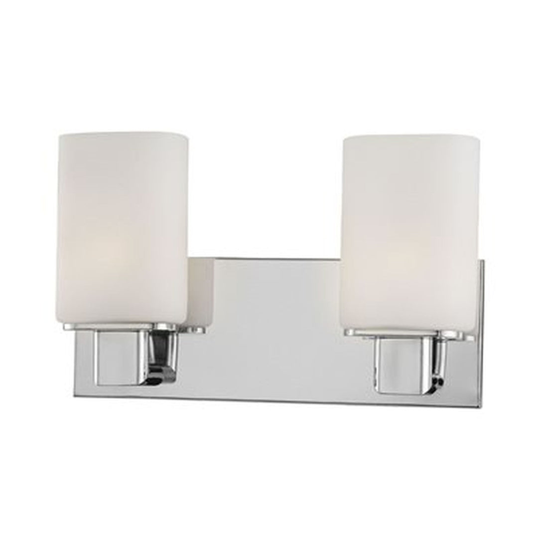 Verticale Vanity - 2 lights w/lamp. White Opal glass / Chrome finish. Image 1