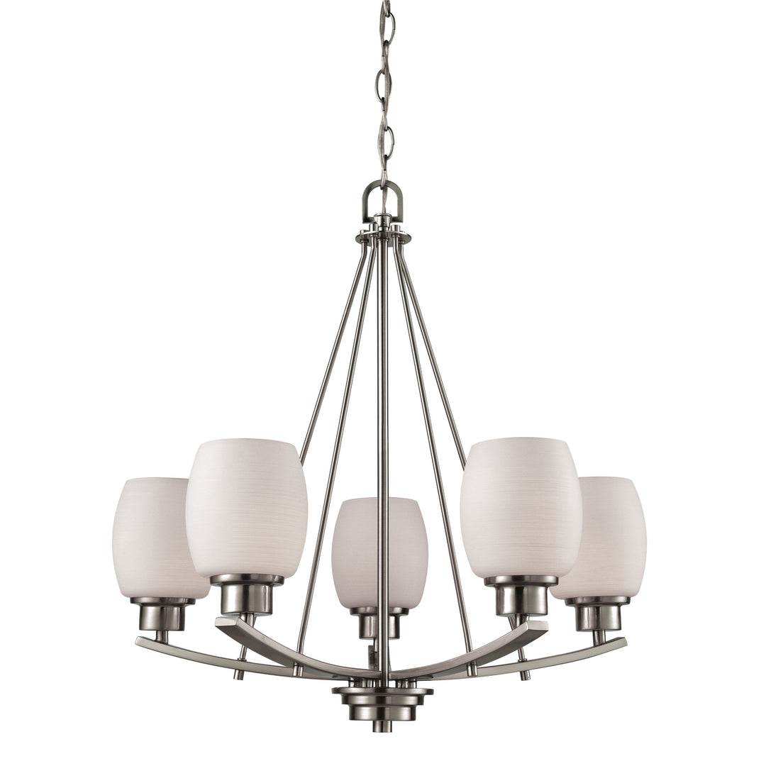 Casual Mission 22 Wide 5-Light Chandelier - Brushed Nickel Image 1