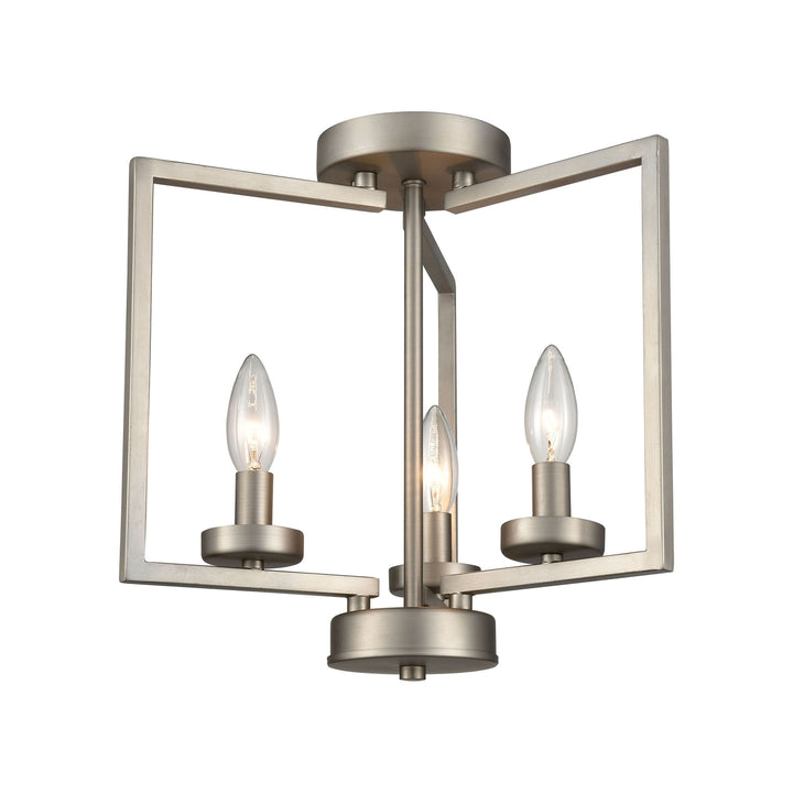 West End 14.5 Wide 3-Light Semi Flush Mount - Brushed Nickel Image 2