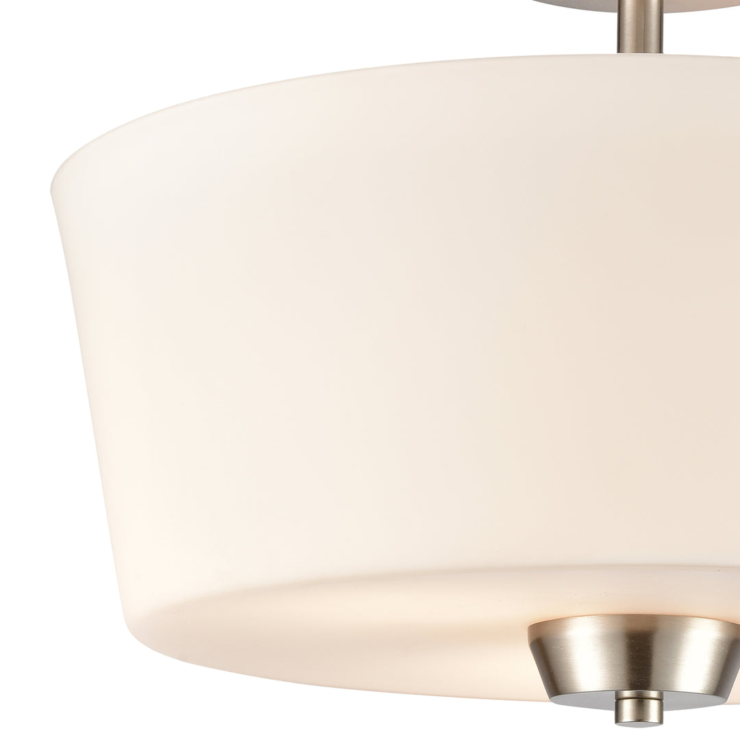 Winslow 15 Wide 3-Light Semi Flush Mount - Brushed Nickel Image 3