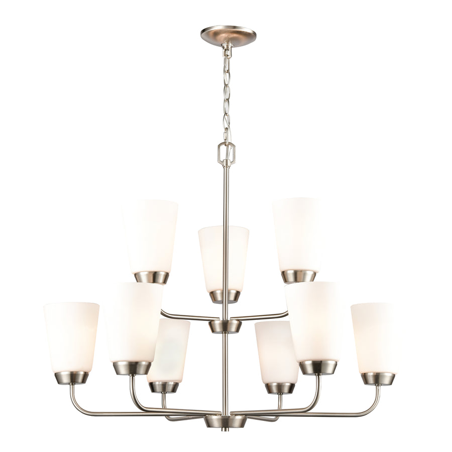 Winslow 30 Wide 9-Light Chandelier - Brushed Nickel Image 1