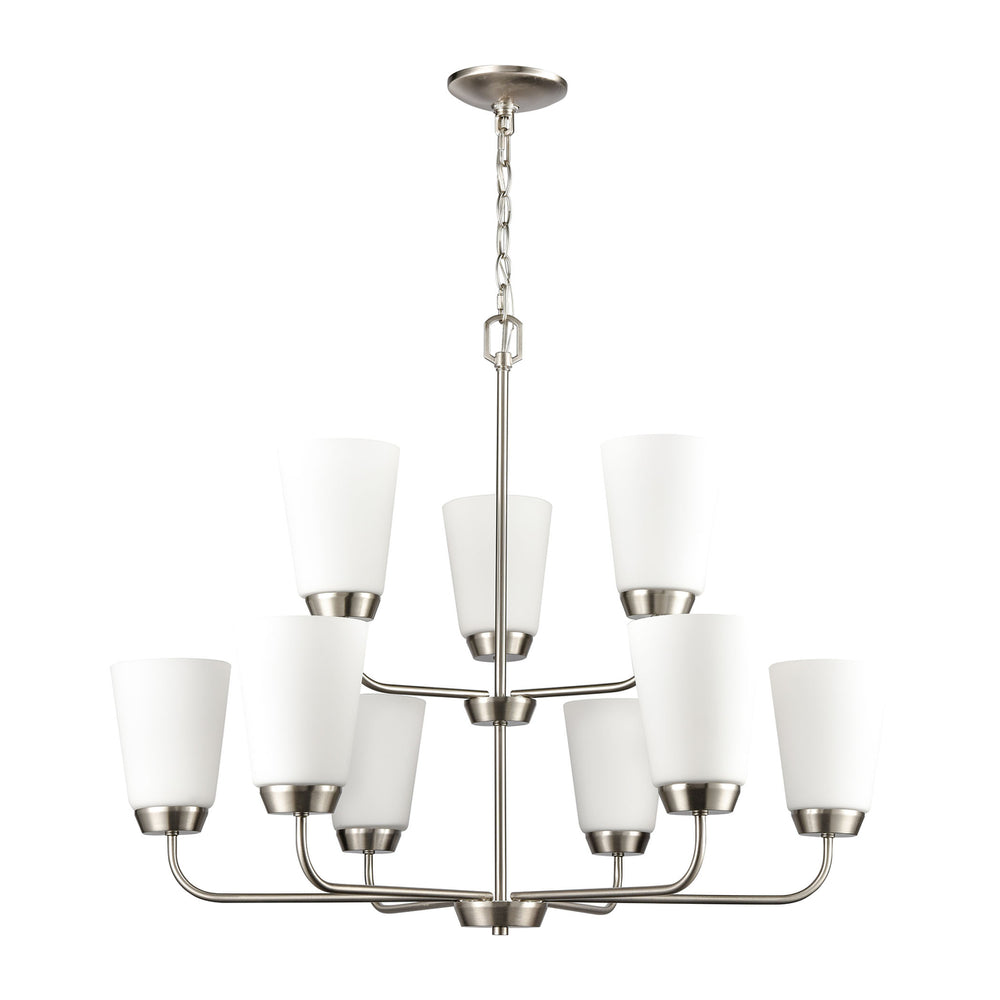 Winslow 30 Wide 9-Light Chandelier - Brushed Nickel Image 2