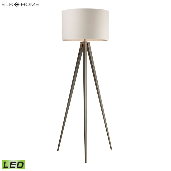 Salford 61 High 1-Light Floor Lamp - Satin Nickel Image 2