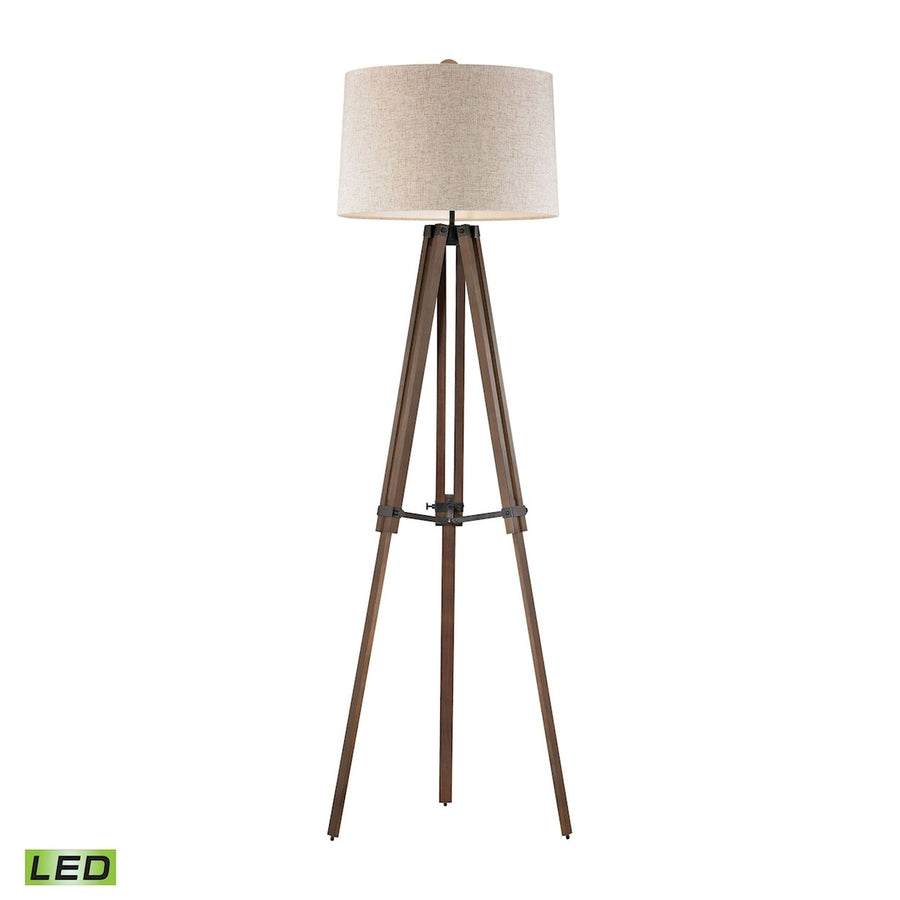 Wooden Brace 62 High 1-Light Floor Lamp - Black Image 1