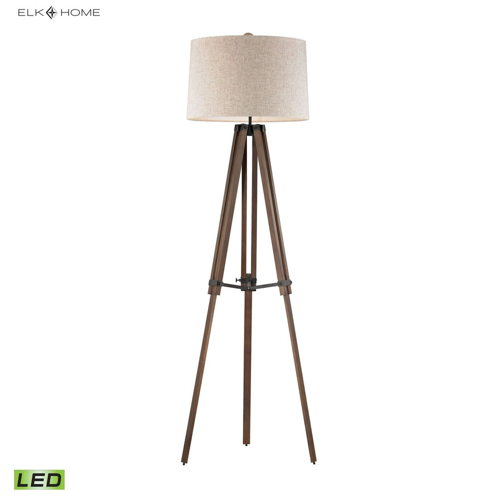 Wooden Brace 62 High 1-Light Floor Lamp - Black Image 2