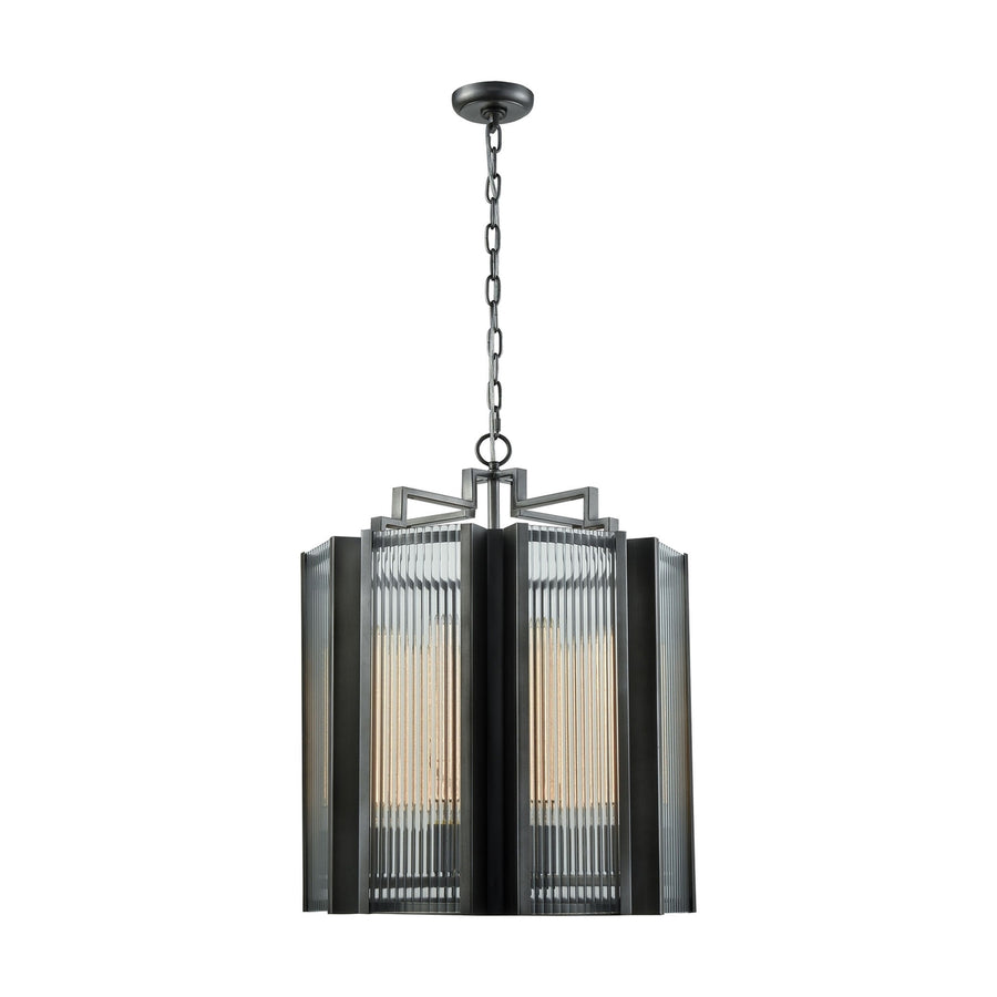 Space Elevator 21 Wide 8-Light Chandelier - Aged Pewter Image 1