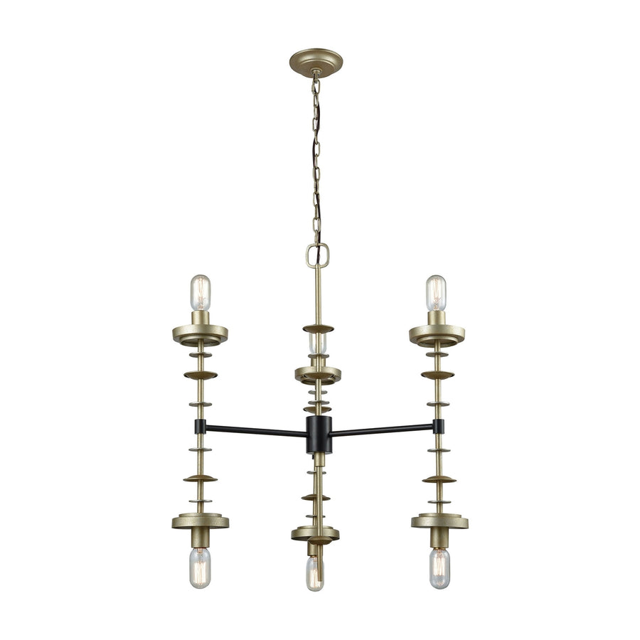 Orion 28 Wide 6-Light Chandelier - Antique Gold Leaf Image 1