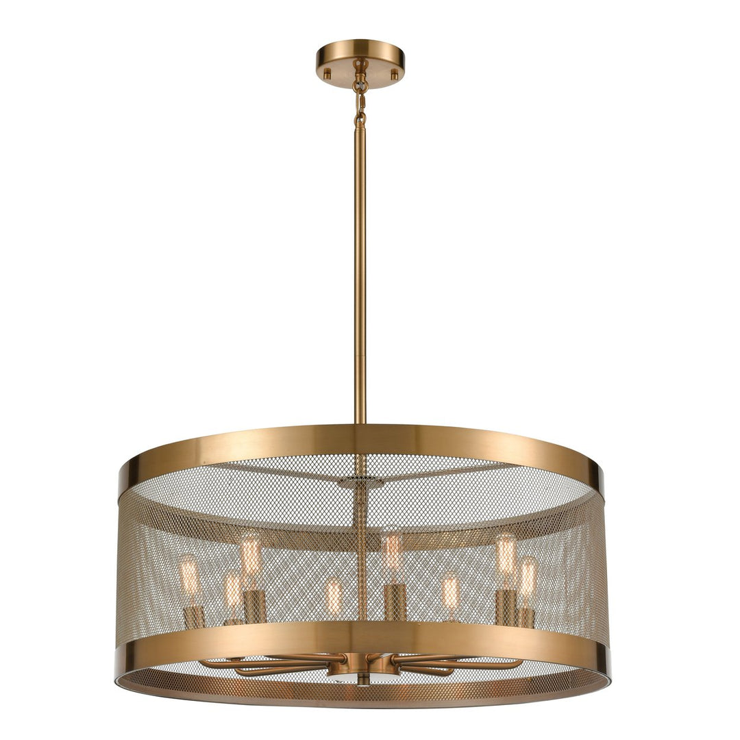 Line in the Sand 24 Wide 8-Light Pendant - Satin Brass Image 1