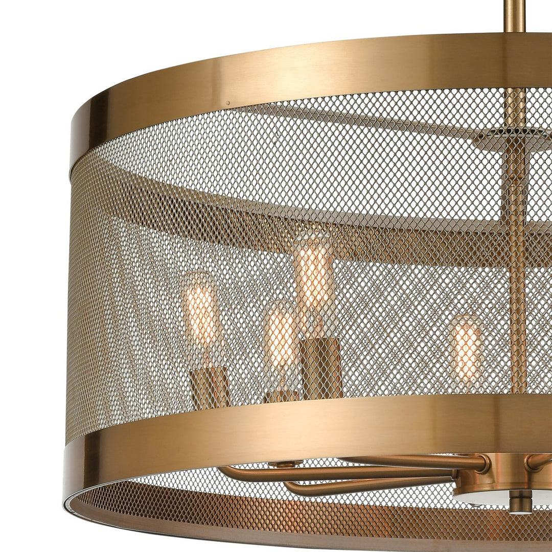 Line in the Sand 24 Wide 8-Light Pendant - Satin Brass Image 3