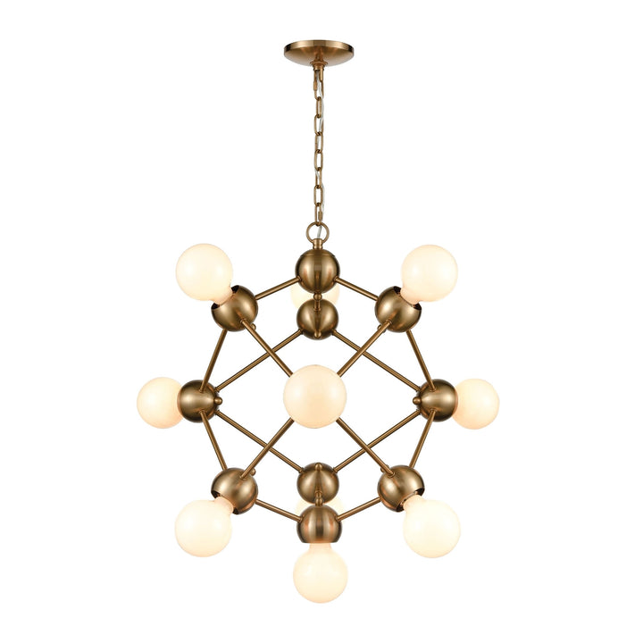 Grow from Here 10-Light Chandelier in Satin Brass Image 1