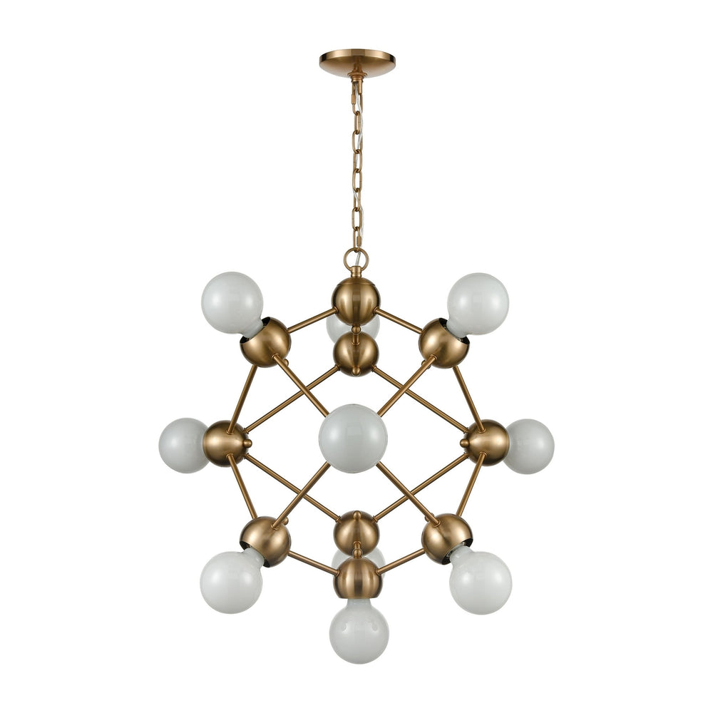 Grow from Here 10-Light Chandelier in Satin Brass Image 2